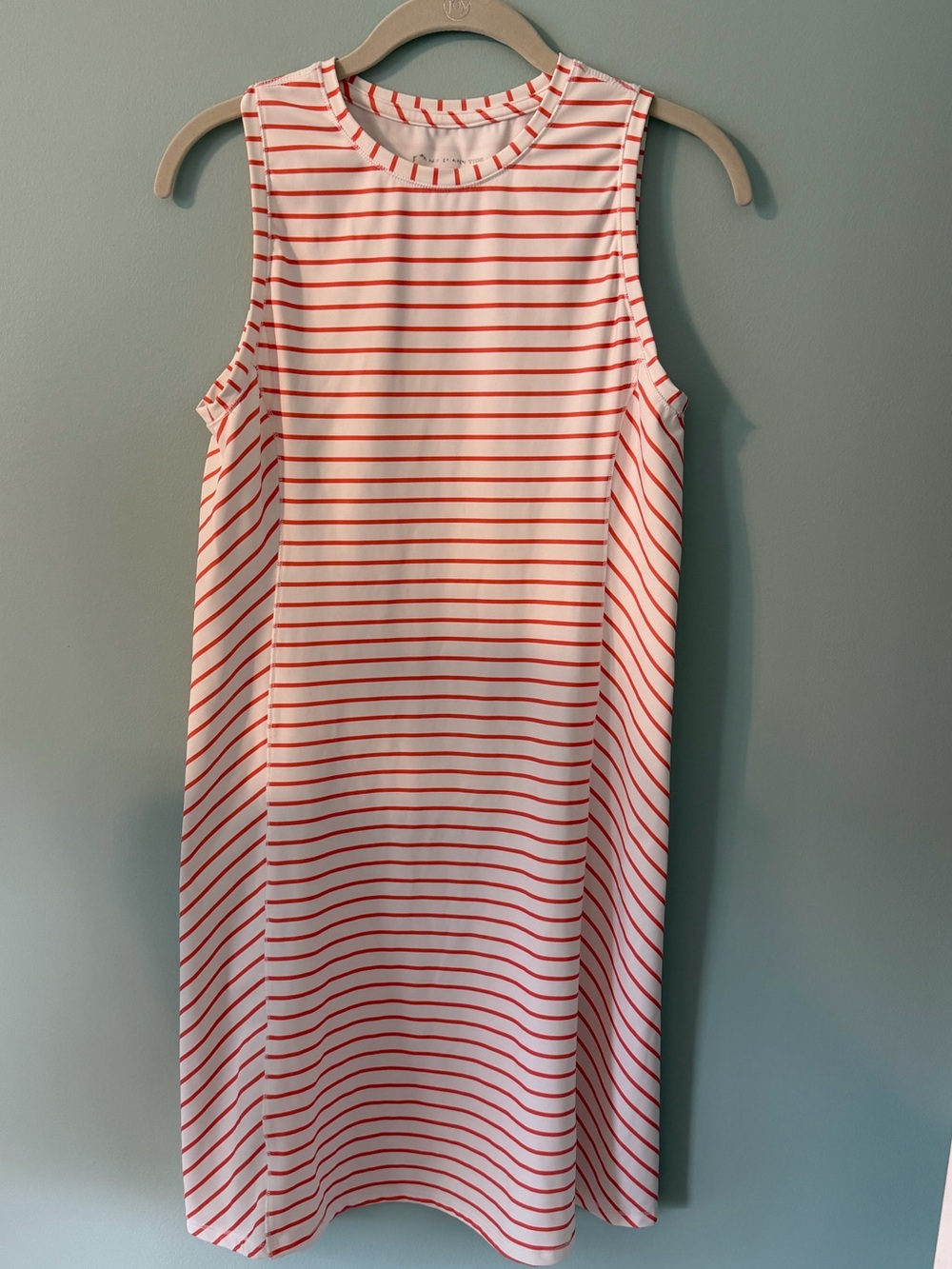 Southern Tide White Dress with Orange Stripes